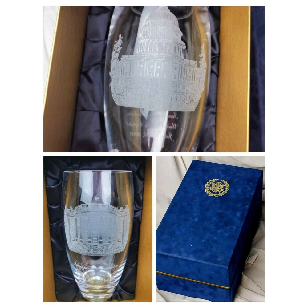 US President Barack Obama Inauguration Attendee Gift Vase 2009 Paperwork Case
